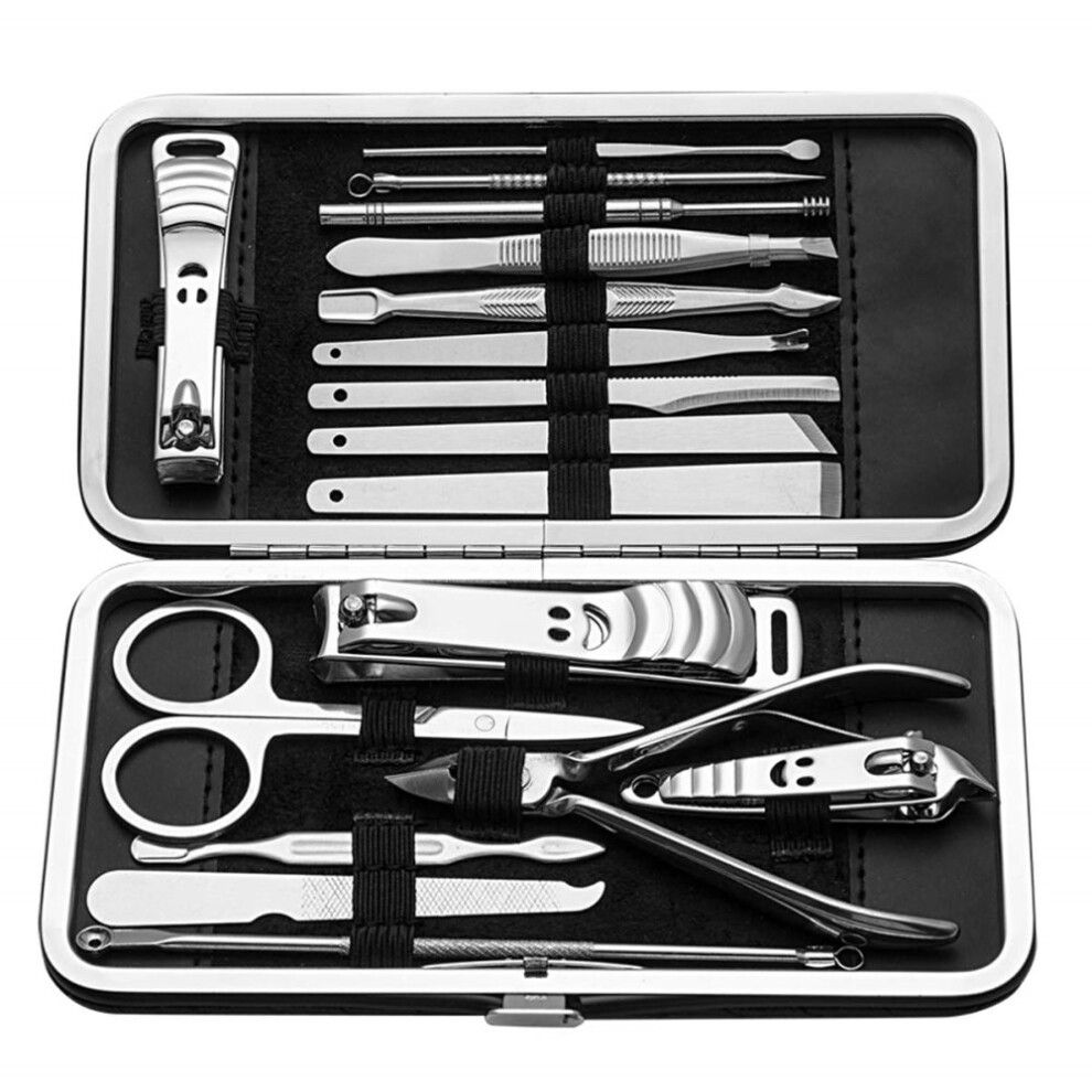 Limbo Manicure Pedicure Set Nail Clipper, 17 Piece Stainless Steel Tools For Nail Grooming Cutter Kit Gift
