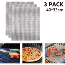 3pcs BBQ Grill Mesh Mat Non Stick Barbecue Grill Sheet Liners Grilling Mats
