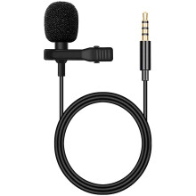 Lavalier Microphone, Lavalier Microphone for Cellphone and PC, Clip-on Microphone with 1.5m Extension Cable
