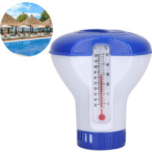 Chlorine Dosing Float Floating Pool Chemical Chlorine Dispenser With Thermometer For Indoor And Outdoor Swimming Pools