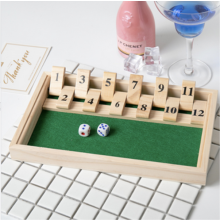 Relaxdays Shut The Box 9Er, Wooden 2 Dice & Dice Board, Minimum 2 Players, Classic Family Game, Wood, Natural/Green