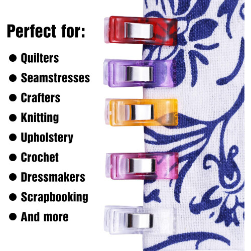 100Pcs Multipurpose Sewing Clips,Premium Quilting Clips,Assorted Random Colors Sewing Fabric Clips 2