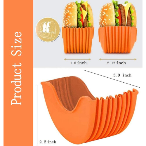 Hamburger Holder, Reusable Fixed Hamburger Box, Non-Message Expandable Hamburger Holder, 4Pcs 2