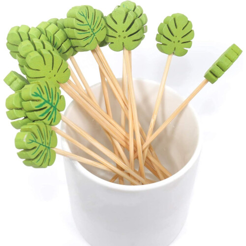 100 Pack 5 Inch Bamboo Cocktail Picks Wooden Appetizer Picks 2