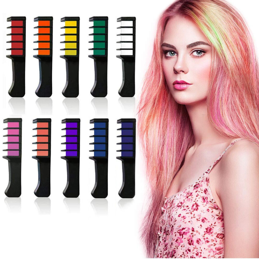 Limbo Chalk Hair Comb 10 Colors Chalk Hair Comb Baby Hair Dye Temporary Hair Chalk Instant Disposable Hair Chalk