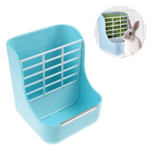 Rabbit Feeder Bunny Guinea Pig Hay Feeder, Hay and Food Feeder Bowls-Blue