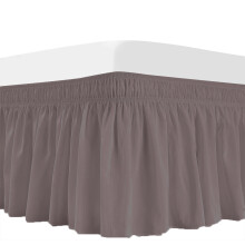 Bed Skirt WhiteWrap-Around Dust Ruffles, 150*200cm Drop Easy-Install Bedskirt Wrinkle/Fade Resistance