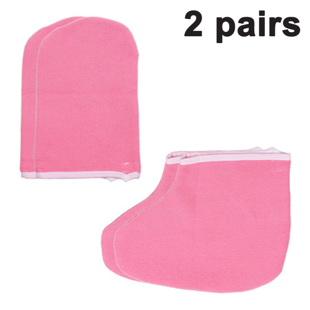 Paraffin Wax Bath Mitts And Foot Covers, Moisturizing Work Gloves, Foot Spa Covers, Hand Treatment Kits, Pink-image-OPC-PDP5X5J-NEW