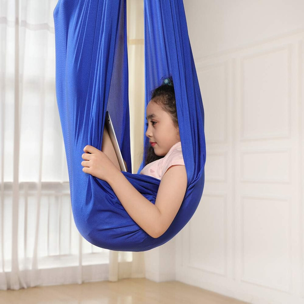 Swinging Hammock For Kids, Elastic Indoor Swing Cuddle Hammock Sensory Swing-100 X 280Cm