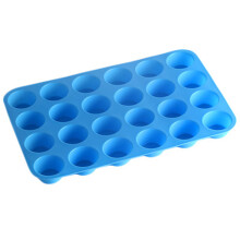 Non Stick Silicone Mini Muffin & Cupcake Baking Pan 24 Cup , BPA Free-Blue