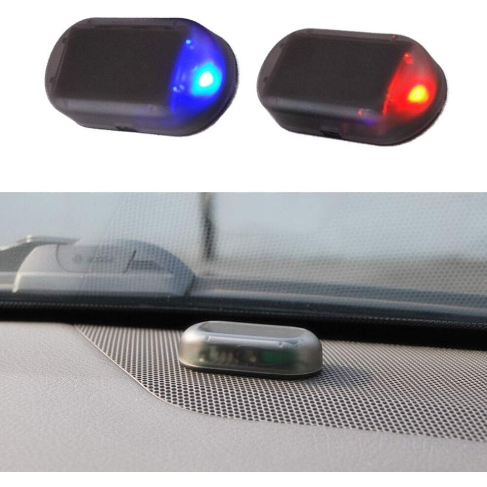 Car Alarm System, 2Pcs Solar Powered Dummy Car Alarm Led Simulate Flashing Anti-Theft Imitation Warning Light 6228927290890