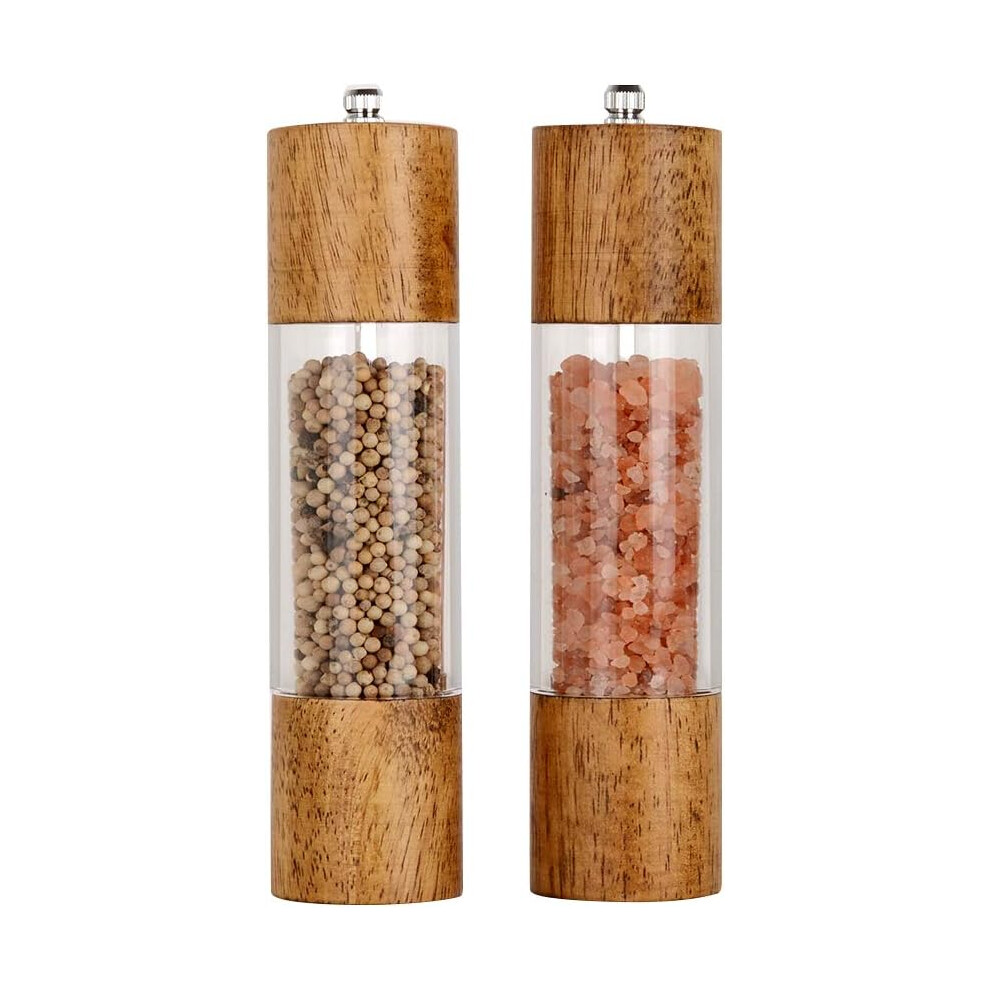 Premium Acrylic Salt and Pepper Grinder Set, Manual Salt and Pepper Mills