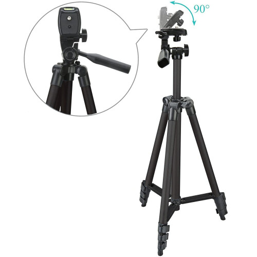 Aluminum Camera Phone Tripod Universal Tripod Smartphone Mount-black