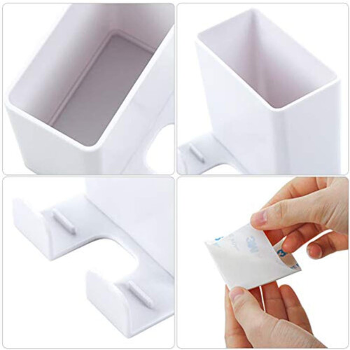 3 Pieces Wall Mounted Cell Phone Holder, ABS with Hook Wall Mounted Organizer Box 1