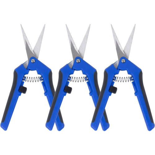 3-pack Garden Pruning Shears, Stainless Steel Trimming Scissors, Pruner Snips With Precision Straight Sharp Blades