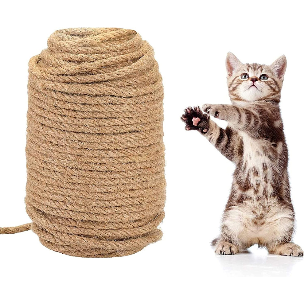Sisal Rope Cat Tree Diy Grab Post Toy Cat Climbing Frame Replacement Rope (50M*6Mm) 6228927294270