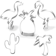 Hawaiian Cookie Cutter Set 5pcs Cactus Pineapple Flamingo Palm Tree Cookie Cutters Cookie Shapes