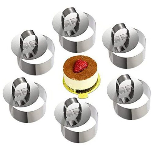 Mousse Rings Cake Ring Stainless Steel Cake Pan, 8cm, 6 Pieces (round ...