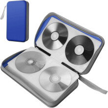80 Tablet Capacity Cd/Dvd Case Coin Purse Movie Cd Storage Organizer Case,Blue