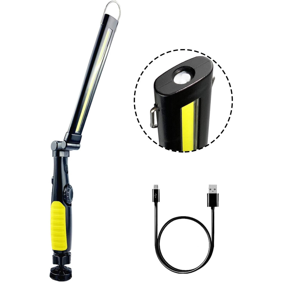 Cob Work Light, Rechargeable Folding Led Flashlight Inspection Light With Magnetic Base And Hanging Hook 6228927296021