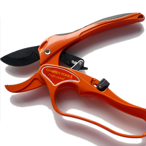 Ratchet secateurs ,Garden branch shears,Orange red 1