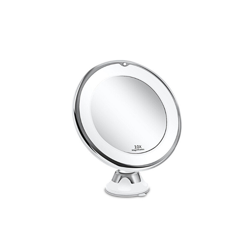 Limbo Makeup Mirror 10X Magnification Led Illuminated Makeup Mirror 360 Swiveling With Integrated Suction Cup Shaving Mirror