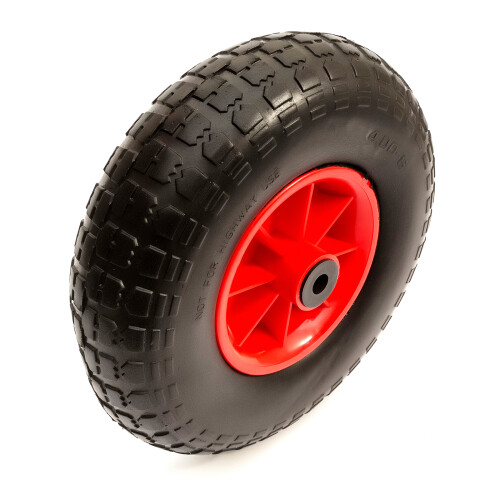 36508 - 13in Solid PU Wheel for Wheelbarrows (4.00-6), Puncture-Proof, 16mm Bore