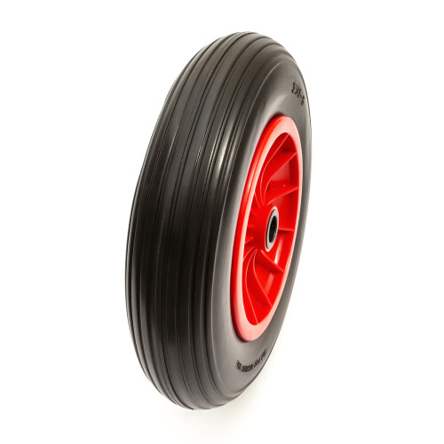 14 Inch 3.50-8 PU Puncture Proof Solid Tyre & Wheel Roller Bearings Wheelbarrow 2