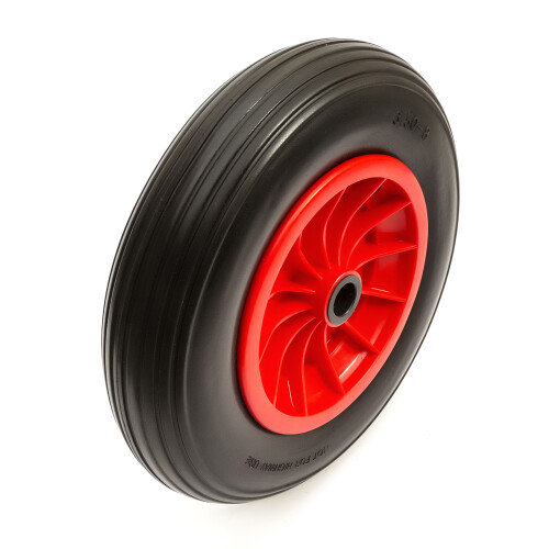 14 Inch 3.50-8 PU Puncture Proof Solid Tyre & Wheel Roller Bearings Wheelbarrow