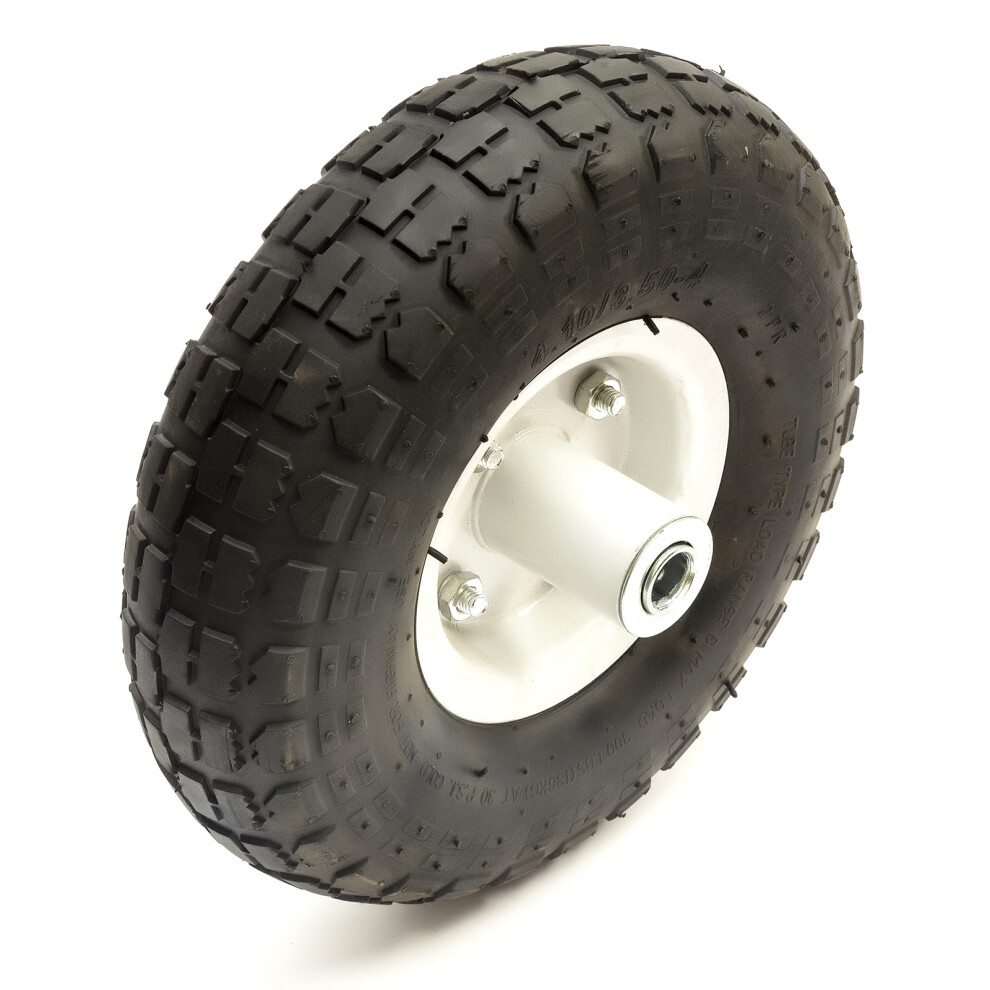 10 Inch Tyre & Offset Hub 4.10/3.50-4 Metal Wheel & Bearings Sack Truck Cart 5055583034404