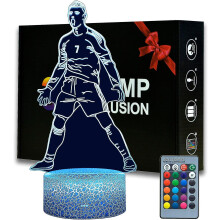 Portugal Football Player Ronaldo #7 Night Light For Boys,16 Color Changing Dimmable With Remote Room Football Decor,desk Lamp For Football Fans Kids T