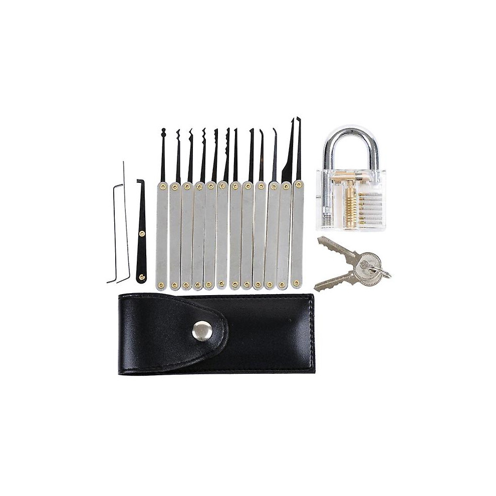 1 Set Of Lock Pick Training Tool Set Lockpicking Practice Tool Set With Crystal Padlock And Keys For Locksmith Beginner 9430790658852