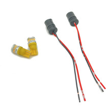2 x Yellow amber 12v 24v Strobe flash warning LED 501 504 LED bulb lights recovery & holders