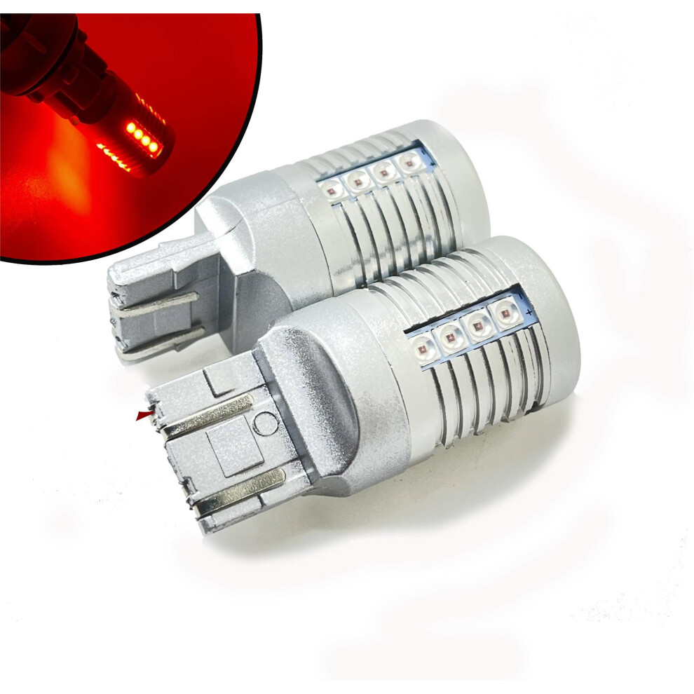 2 X 580 W21/5W 7443 Canbus Led Bulb 3030 Rear Fog Tail Brake Red 5060620948040
