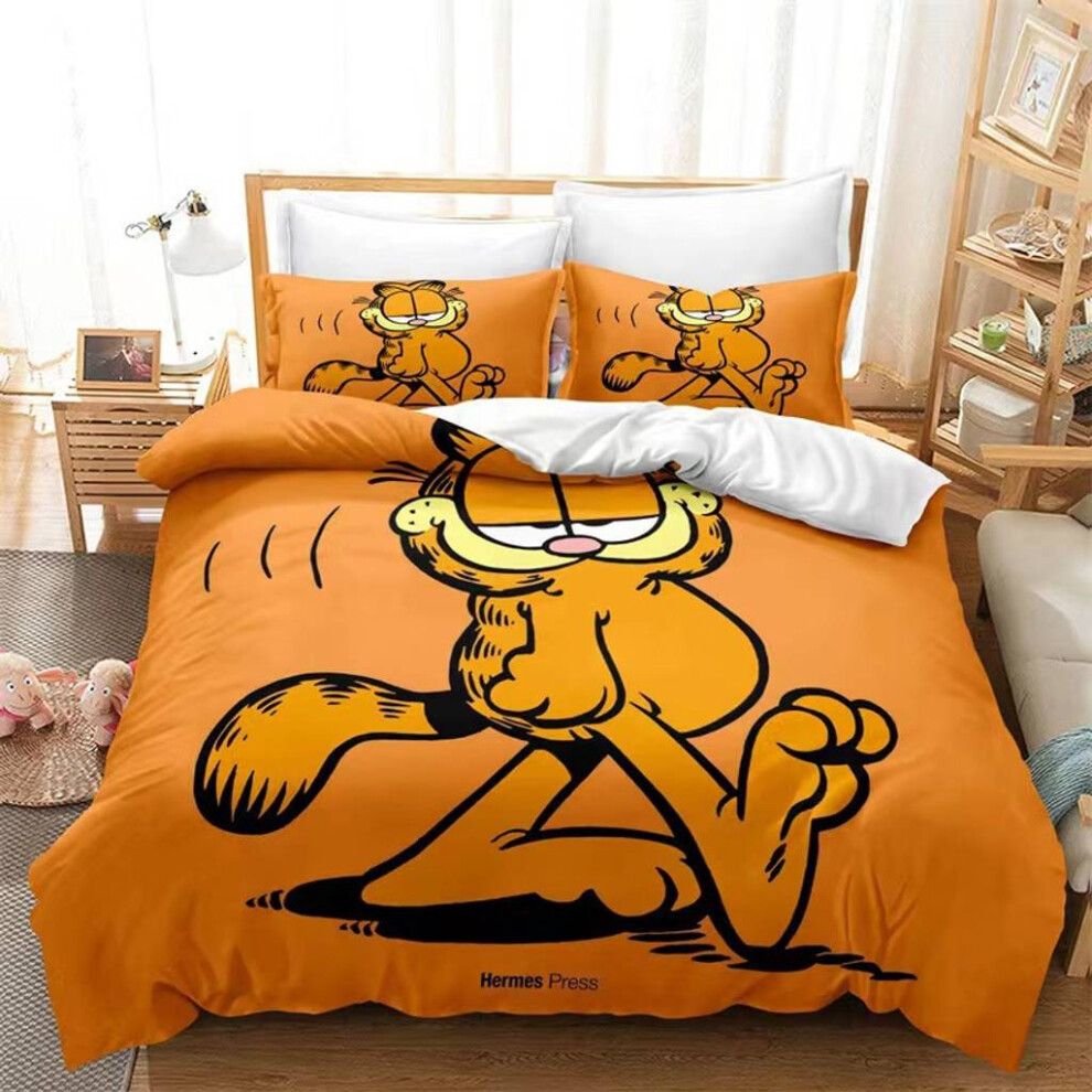 (Style 15, Double(200X200CM/3PCS)) Cute Garfield Bedding Single Double Duvet Cover UK