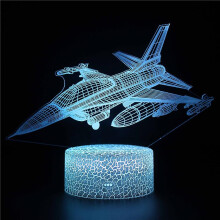 Airplane Night Light 3d Plane Illusion Lamp 7 Color Changing Touch Control Led Fighter Toy For Men Boys Kids Xmas Birthday Gifts