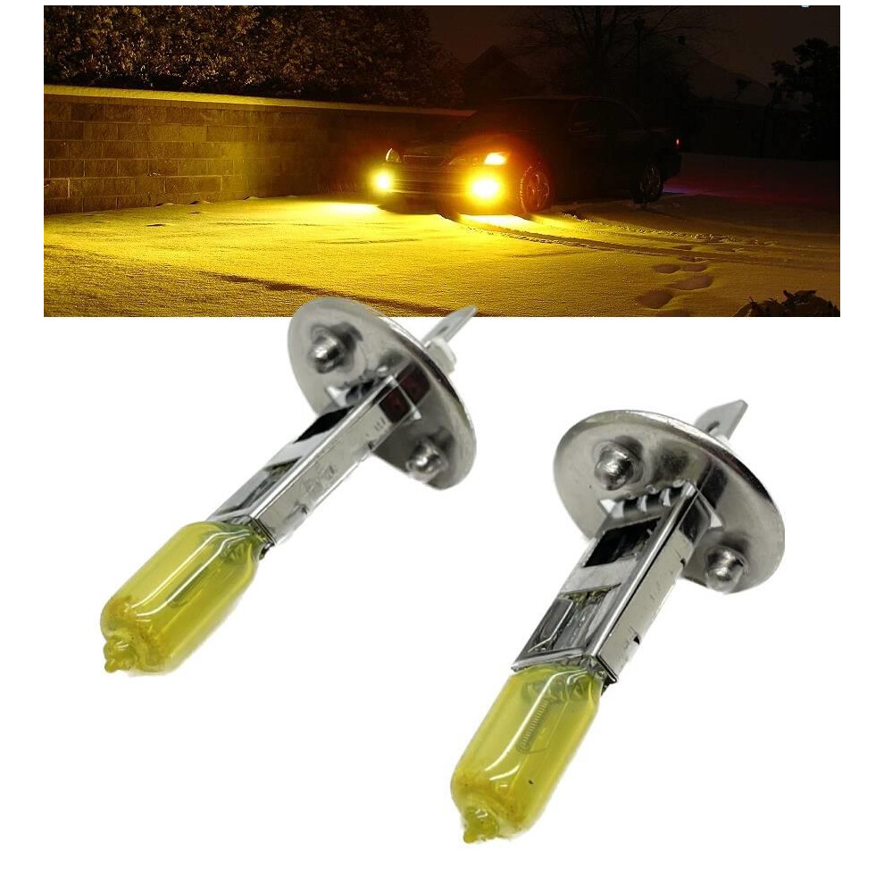 2 X H1 448 Euro 3000K Halogen Bulbs 55W Snow Fog Golden/Yellow 5061022181950