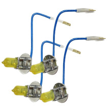 4 x H3 453 Euro golden yellow 3000K halogen bulbs 55w snow fog
