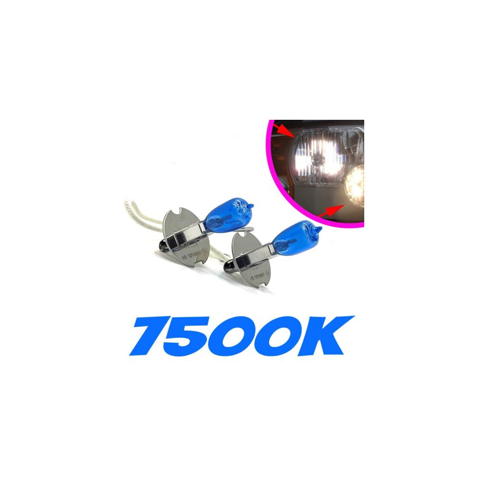 Pair H3 7500K Xenon Headlight Bulbs Headlamp Spare Electric Part Replacement-image-OPC-PDP6CJD-NEW