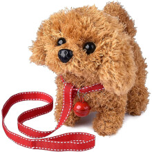 Plush Husky Dog Toy Puppy Electronic Interactive Pet Dog - Walking, Barking, Tail Wagging, Stretching Companion Animal For Kids (poodle Dog)