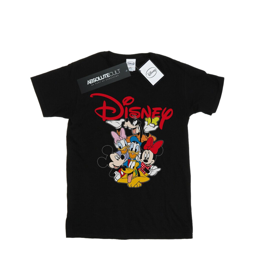 (XXL, Black) Disney Womens/Ladies Mickey Mouse Crew Cotton Boyfriend T-Shirt