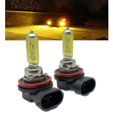 2 x H8 708 Euro golden yellow 3000K halogen bulbs 35W snow fog