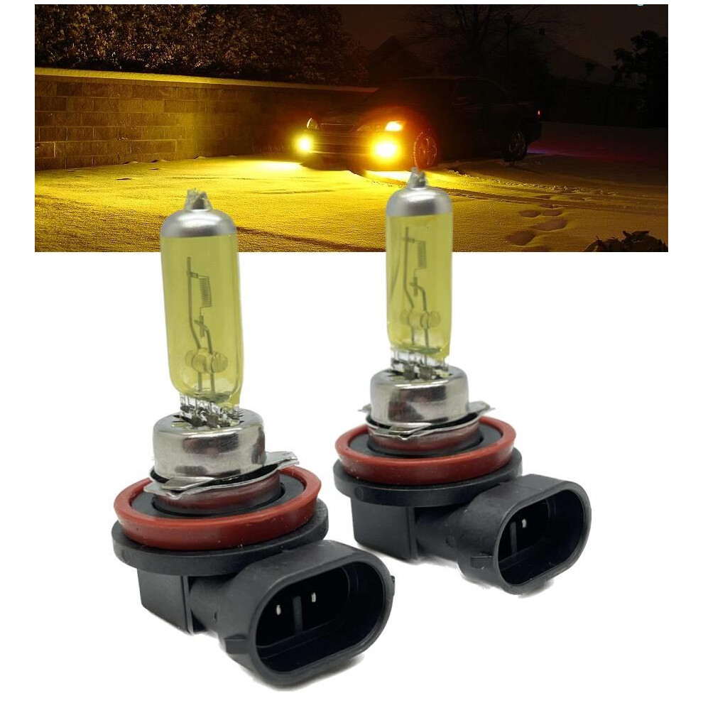 2 X H8 708 Euro 3000K Halogen Bulbs 35W Snow Fog Golden/Yellow 5061022182001