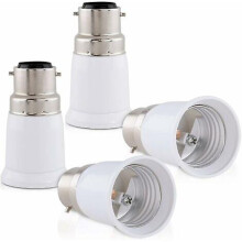 4x Socket Adapter - B22 To E27 Socket Converter - Bayonet Base Lamp Holder Adapter For Halogen Led Bulb