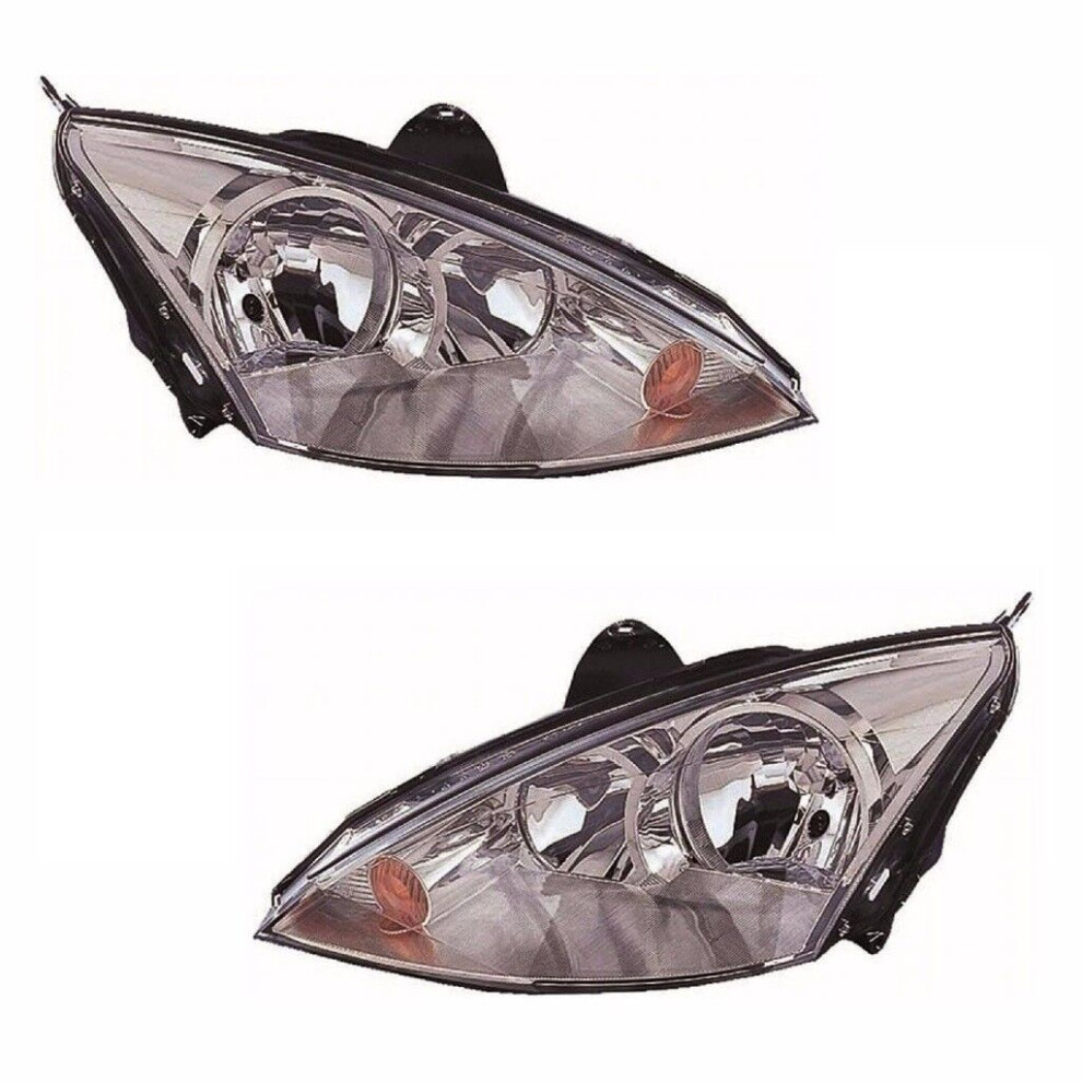 For Ford Focus Mk1 2001-2004 Headlights Headlamps Chrome 1 Pair O/S And N/S-image-OPC-PDP6DW6-NEW