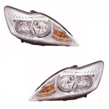 For Ford Focus Mk2 3/2008-6/2011 Headlights Headlamps Chrome 1 Pair O/S & N/S