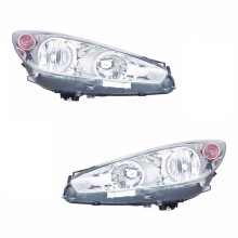 For Peugeot 308 Cc 6/2011-4/2014 Headlights Lamps Chrome Inner 1 Pair O/S & N/S