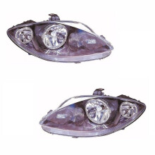 For Seat Leon Mk2 Excludes Fr & Cupra 9/2005-7/07 Headlight Lamp Black OS NS
