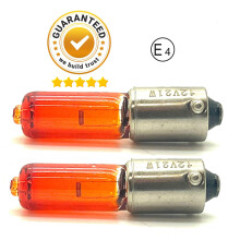 2 X 12v H21w bax9s 435 21w amber orange yellow indicator bulbs