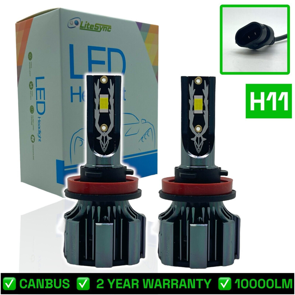 N1 Led Headlight Bulbs Kit 10000Lm 12V Canbus Error Free 72W H8 H9 H11 5060590387863